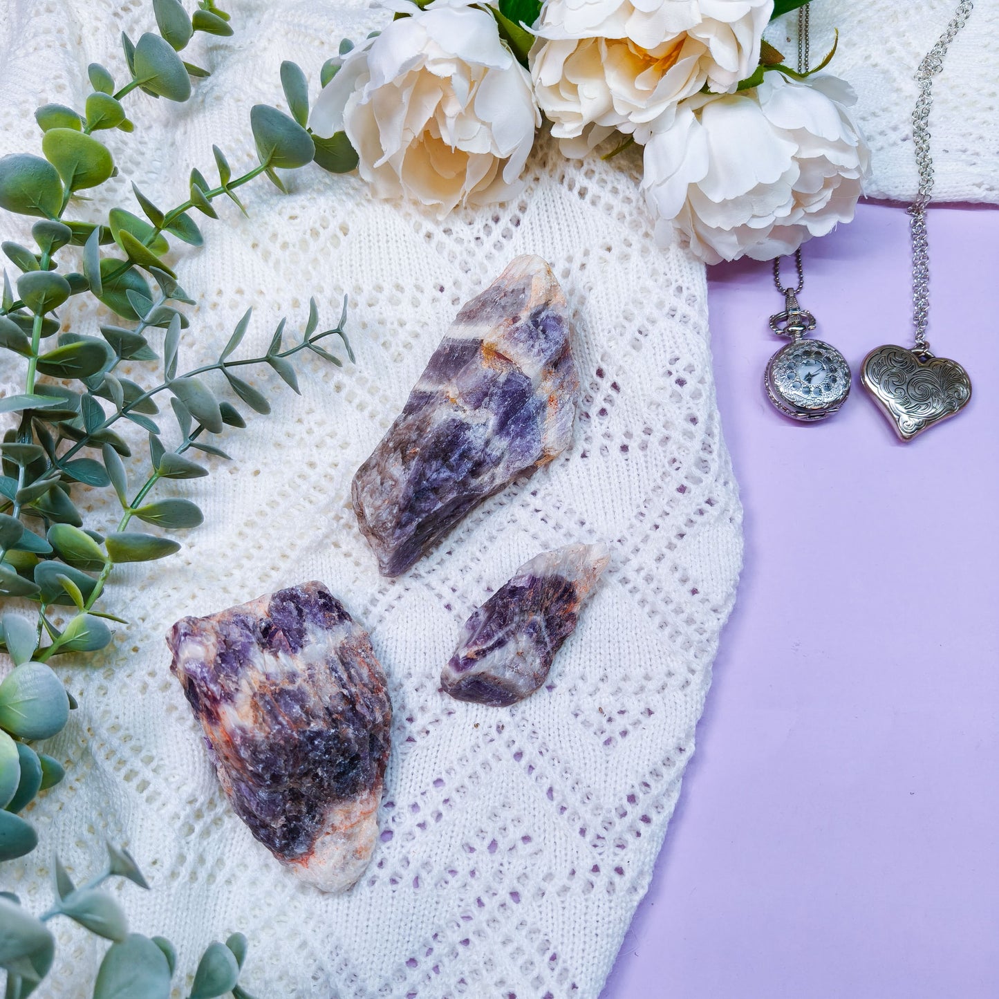 Chevron ametisti raaka