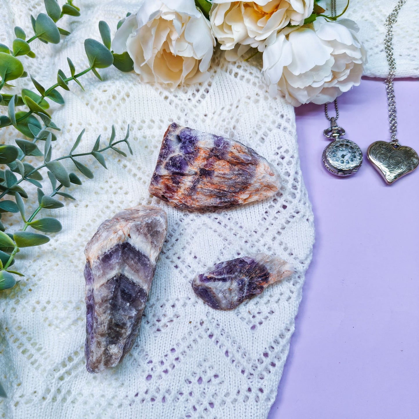 Chevron ametisti raaka